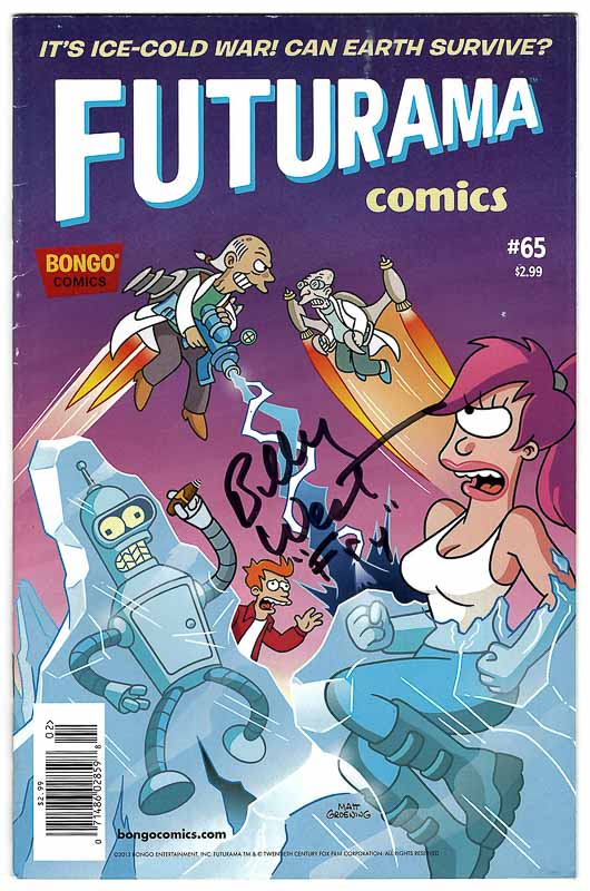 Futurama #65 Newsstand FN Signed w/COA Billy West 2013 Bongo Comics Rare