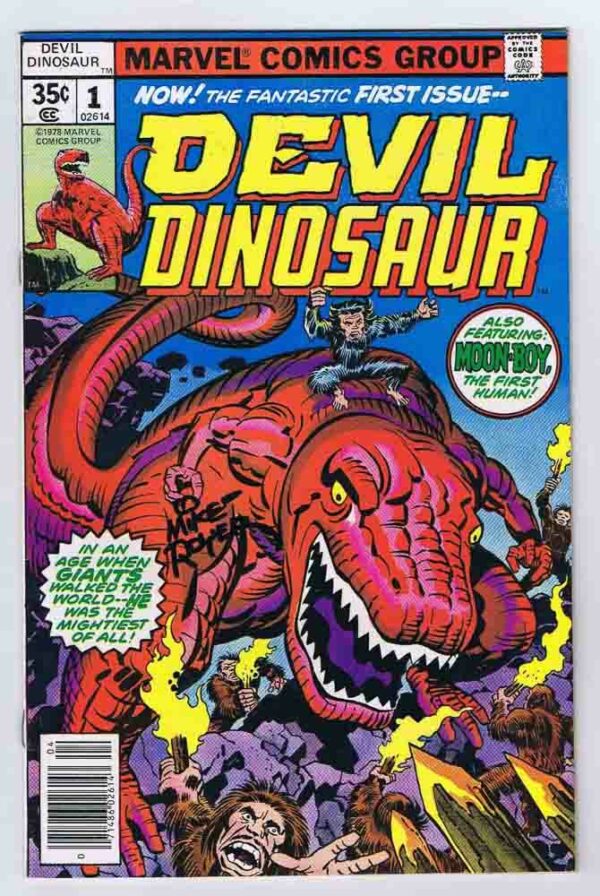 Devil Dinosaur #1 Very Fine+ Signed w/COA Mike Royer 1978 Marvel Comics
