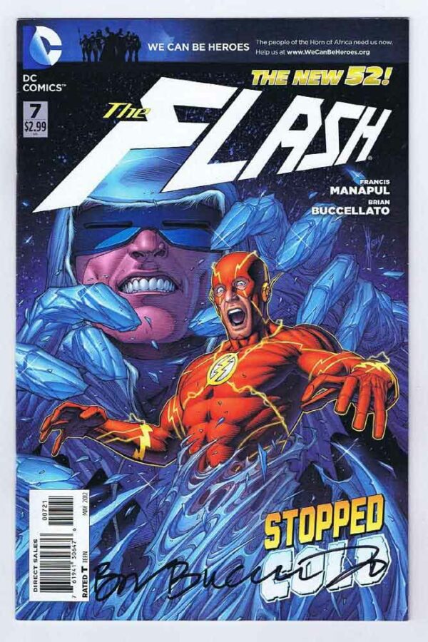 Flash #7 Variant VF/NM Signed w/COA Brian Buccellato 2012 DC Comics