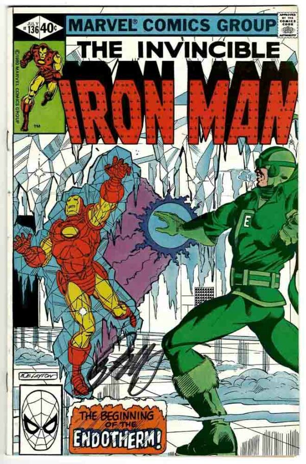 Iron Man #136 VF/NM Signed w/COA Bob Layton 1980 Marvel Comics