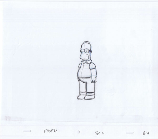 Simpsons Homer Original Art Animation Production Pencils FABF21 SC2 A-7-51120