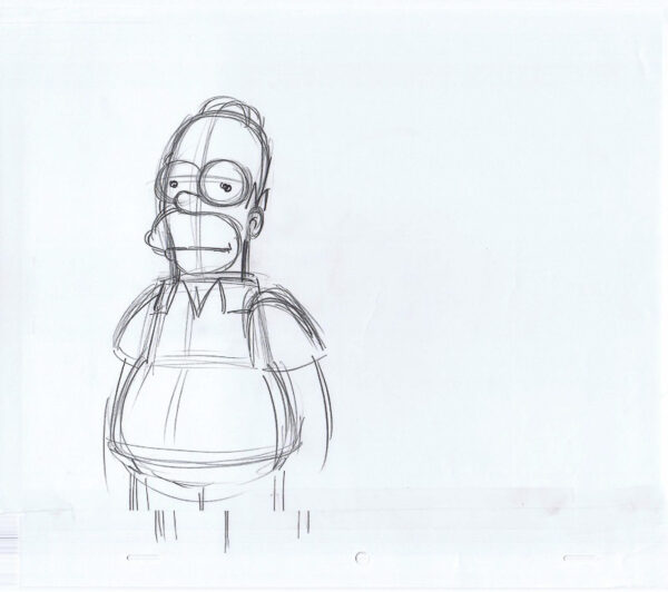Simpsons Homer Original Art Animation Production Pencils Large Rough-53020