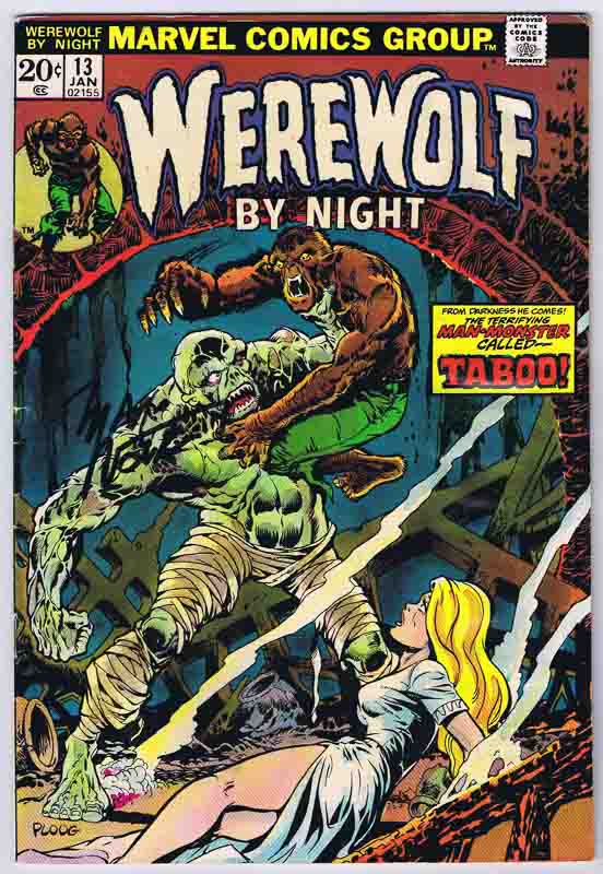 Werewolf By Night #13 Gd Signed W Coa Marv Wolfman 1st Topaz Taboo 1974 