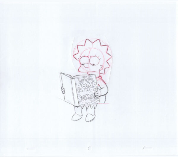 Simpsons Lisa "Let's Go Home" Original Art Animation Production Pencils Rough Comp-60120