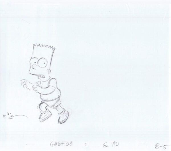 Simpsons Bart Original Art Animation Production Pencils GABF03 SC-190 B-5-62820