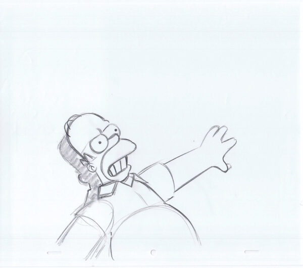 Simpsons Homer Original Art Animation Production Shadow Rough Comp-62820