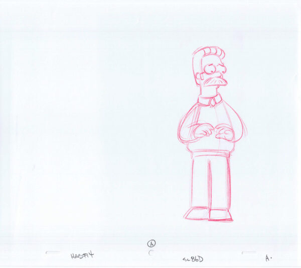 Simpsons Ned Flanders Original Art Animation Production Pencils HABF14 SC86D A-70720