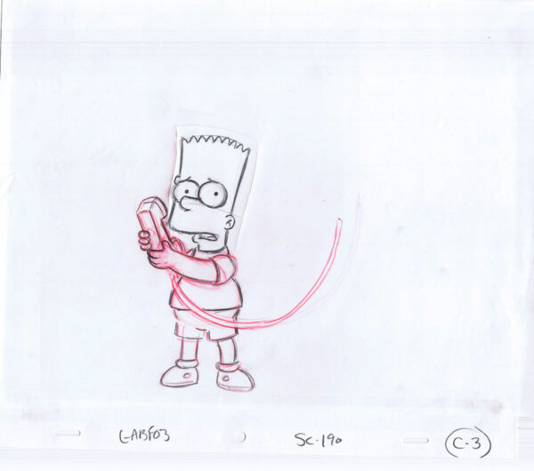 Simpsons Bart Original Art Animation Production Pencils GABF03 A SC-190 C-3-71120