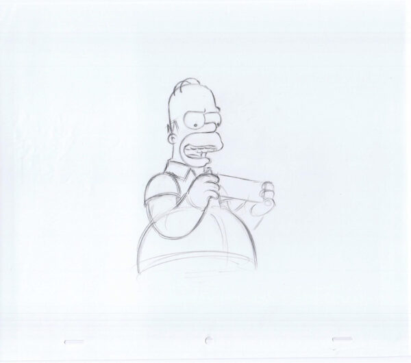 Simpsons Homer Original Art Animation Production Large Rough Comp-71420