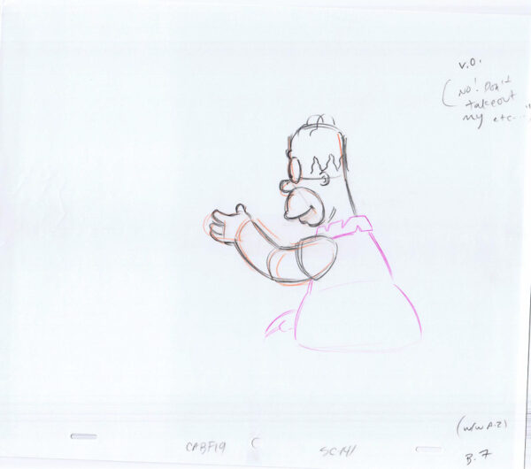 Simpsons Homer Original Art Animation Production Pencils CABF19 SC 141 B-7-72520