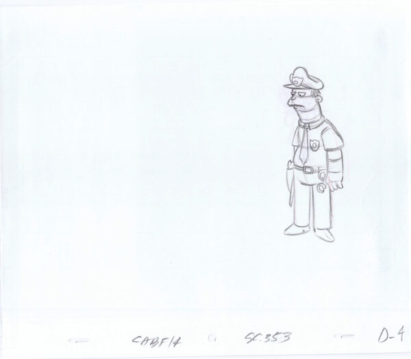 Simpsons Eddie Original Art Animation Production Pencils CABF14 SC-353 D-4-72520