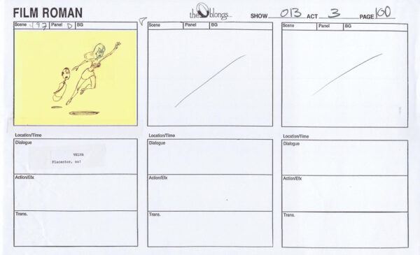 Oblongs "Debbie" Original Art Animation Production Pencils on Film Roman Studio Page 013 3 100-81120