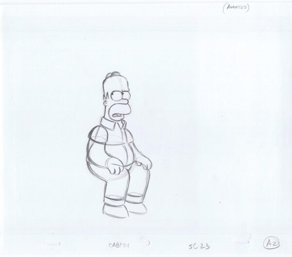 Simpsons Homer Original Art Animation Production Pencils CABF14 SC23 A-2-90520