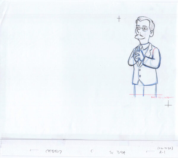 Simpsons Original Art Animation Production Pencils CABF07 SC 39A A-1-90620