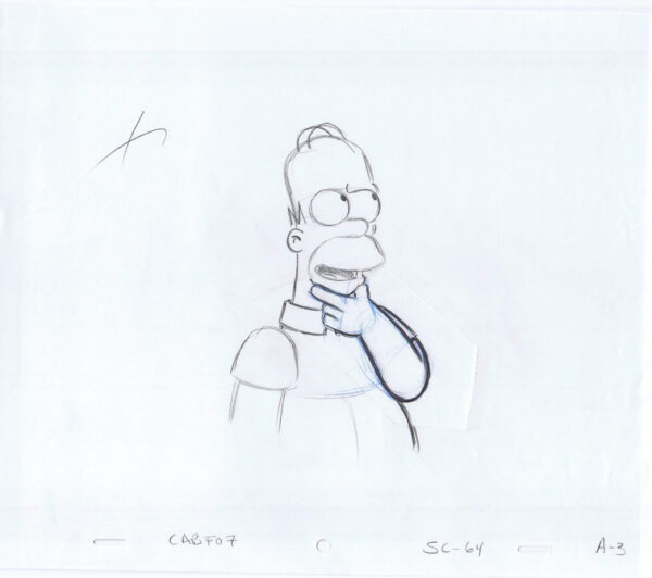 Simpsons Homer Original Art Animation Production Pencils CABF07 SC 64 A-3-90620