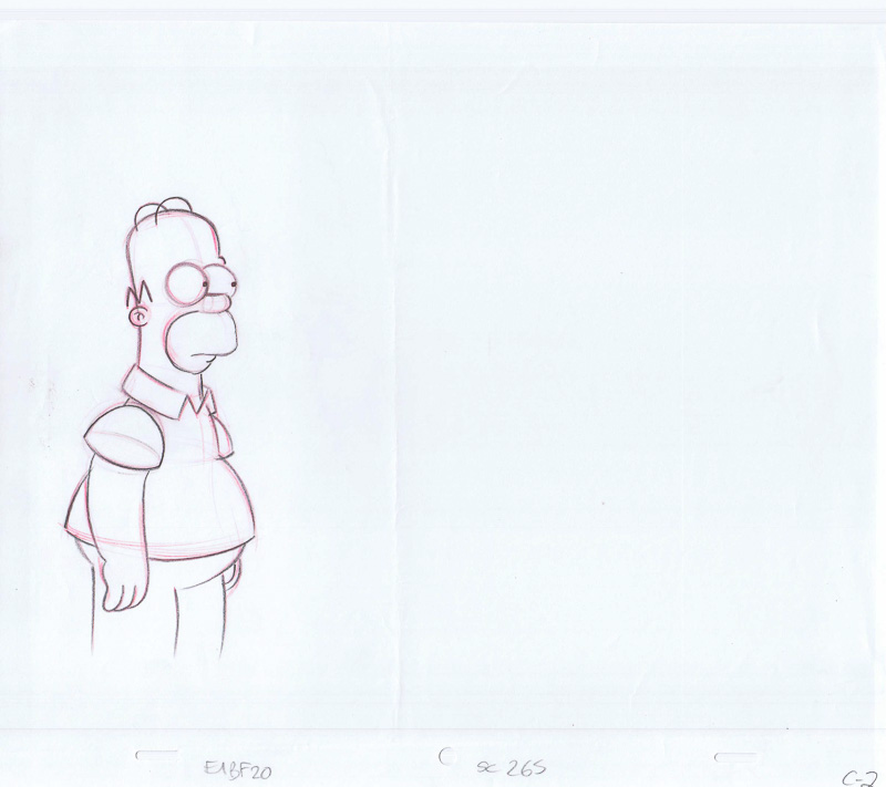 Simpsons Homer Original Art Animation Production Pencils EABF20 SC-265 C-2-92520