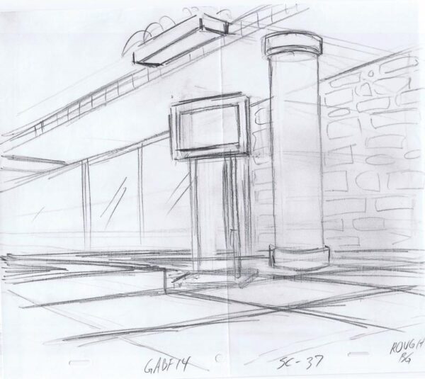 Simpsons Background Original Art Animation Production Pencils GABF14 SC-37 Rough BG-102420