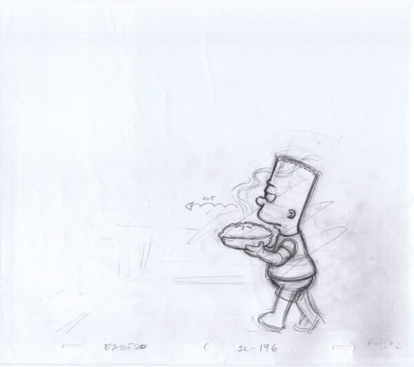 Simpsons Bart Original Art Animation Production Pencils EABF20 SC-196 RUFF #2-121320