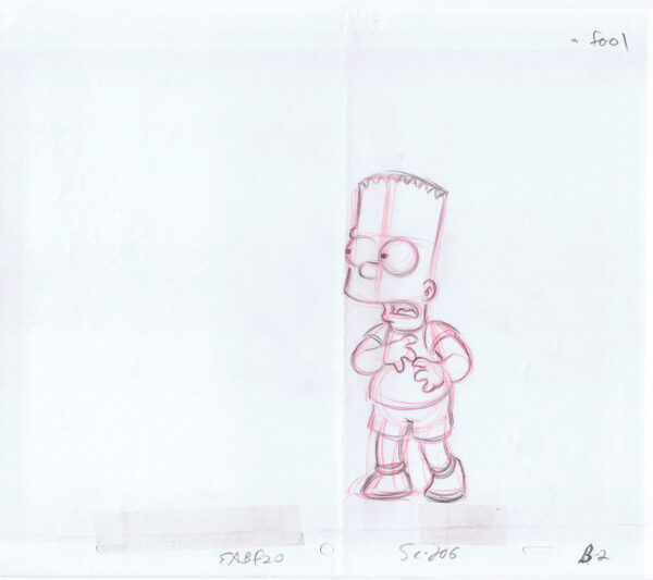 Simpsons Bart Original Art Animation Production Pencils EABF20 SC206 B-2-121320