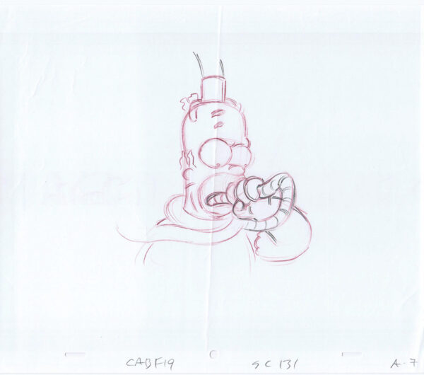 Simpsons Homer Original Art Animation Production Pencils CABF19 SC 131 A-7-122720