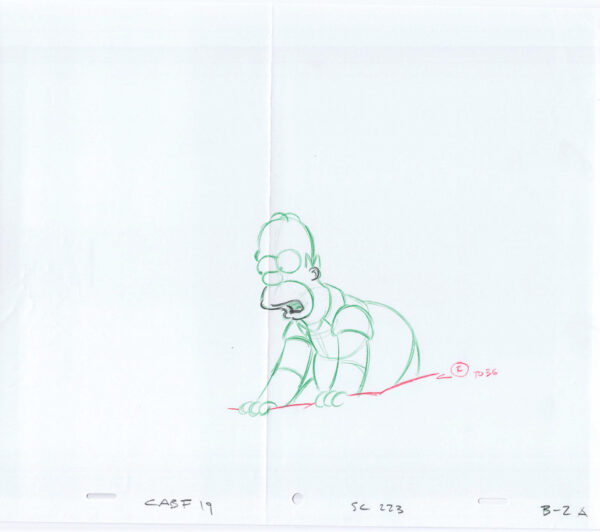 Simpsons Homer Original Art Animation Production Pencils CABF19 SC223 B-2A-010221