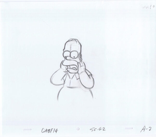 Simpsons Homer Original Art Animation Production Pencils CABF14 SC 62 A-2-011021