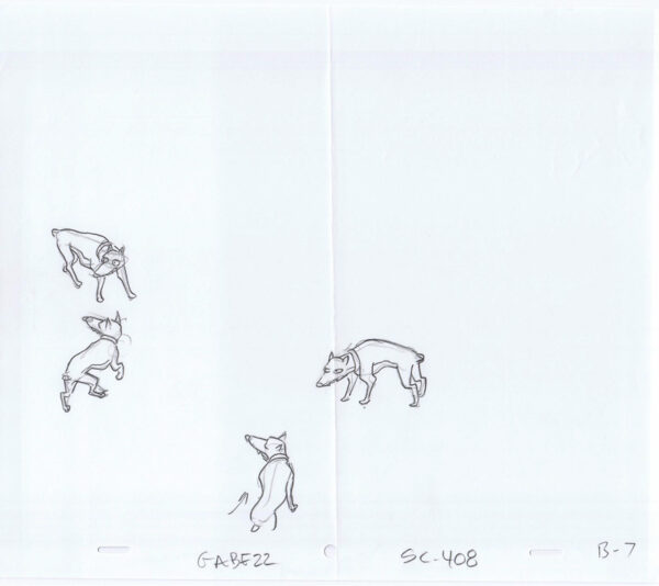 Simpsons Doggies Original Art Animation Production Pencils GABF22 SC-408 B-7-020221