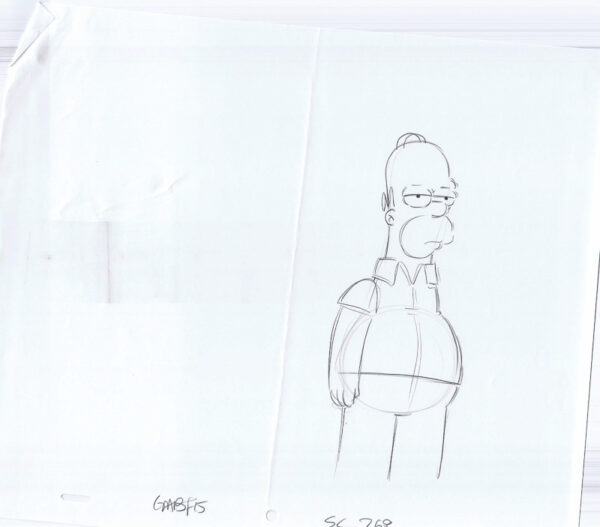 Simpsons Homer Original Art Animation Production Pencils GABF15 SC 268 A-7-020421