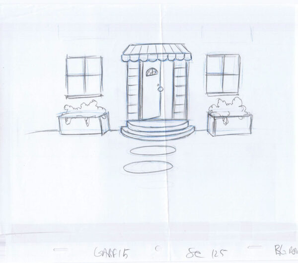 Simpsons Front Door Original Art Animation Production Pencils GABF15 SC 125 BG Rough-020421