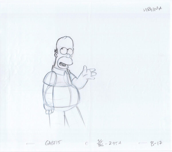 Simpsons Homer Original Art Animation Production Pencils GABF15 SC BG-245 B-17-020421