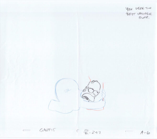 Simpsons Homer Original Art Animation Production Pencils GABF15 SC|BG-247 A-6-020521