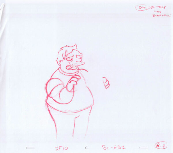 Simpsons Original Art Animation Production Pencils 2F10 SC-232 B-4-021321