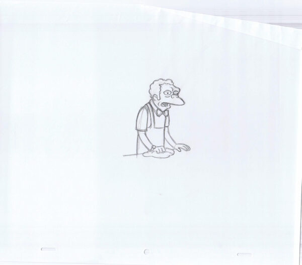 Simpsons Moe Original Art Animation Production Pencils Rough Comp-021321