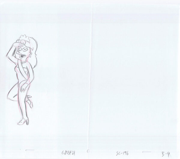 Simpsons Original Art Animation Production Pencils GABF21 SC-196 B-9-032521