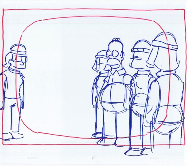 Simpsons Homer Images Original Art Animation Production Markers Rough-032921