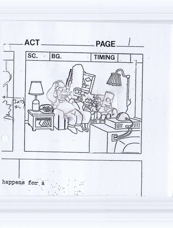 Simpsons Homer Bart Original Art Animation Production Pencils 030421