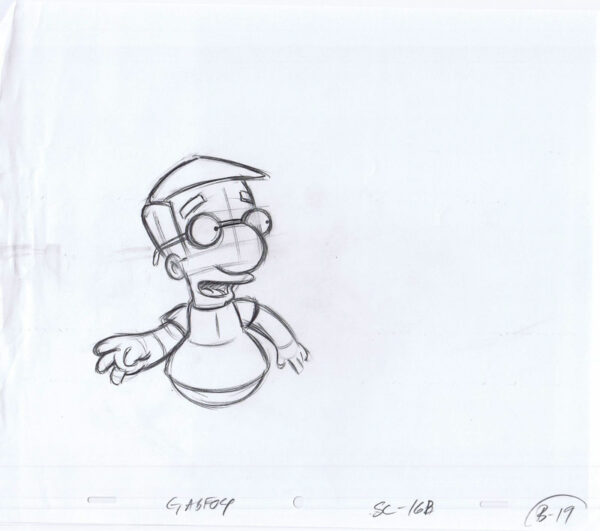 Simpsons Milhouse Original Art Animation Production Pencils GABF04 SC-16B B-19-031521