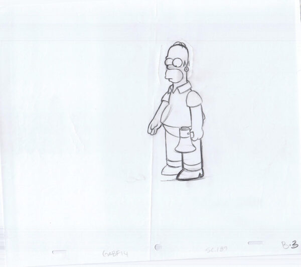 Simpsons Homer Original Art Animation Production Pencils GABF14 SC 189 B-3-#061321