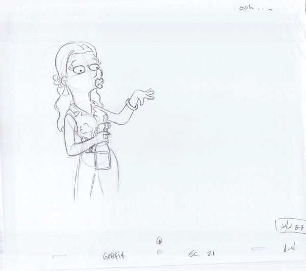 Simpsons Ooh.. Original Art Animation Production Pencils GABF14 A SC 21 A-4-#061321