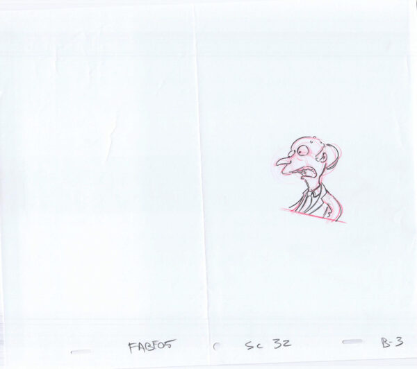 Simpsons Burns Original Art Animation Production Pencils FABF05 SC-32 B-3-#061421