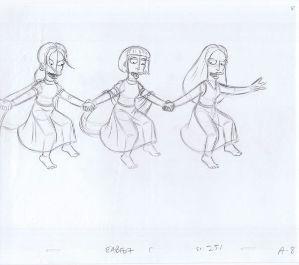 Simpsons Original Art Animation Production Pencils Comp EABF07 SC.251 A-8-#061521