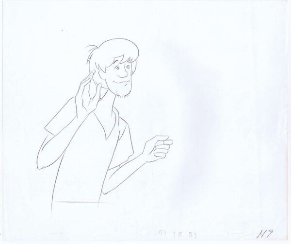 Scooby Doo Shaggy 1972 Original Art w/COA Animation Production Pencil 61 16 H9 - 012625